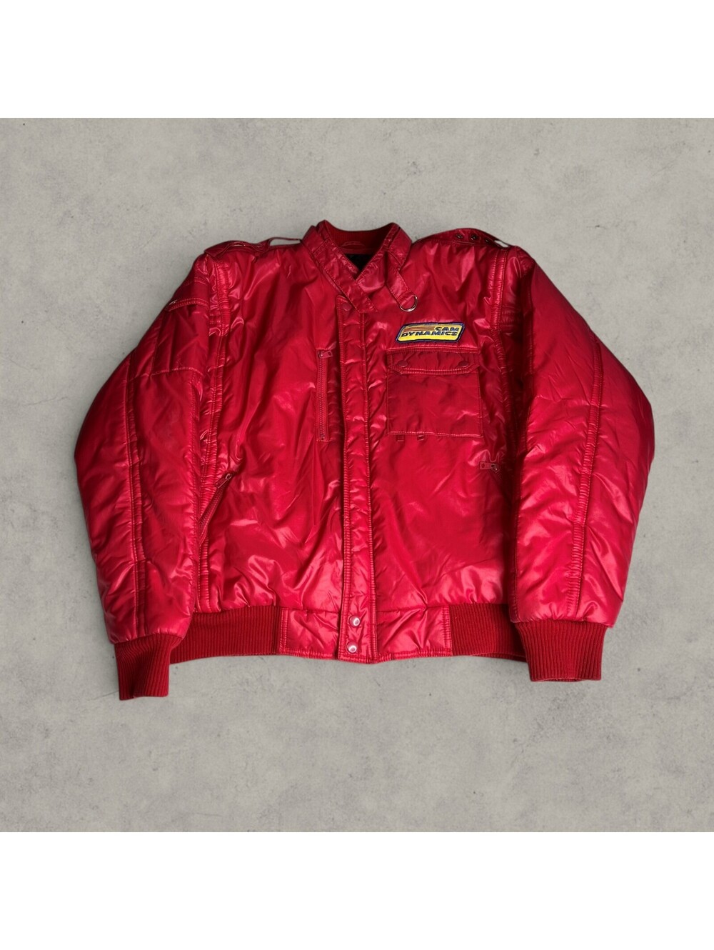 Vintage 80's Cam Dynamics Racing Jacket Upstream Racing Division Red Men's